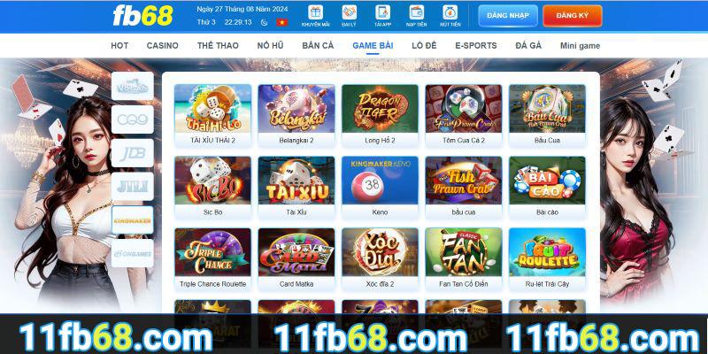 Giới thiệu sảnh game bài FB68